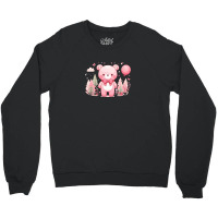 Bear Pink Cute Crewneck Sweatshirt | Artistshot