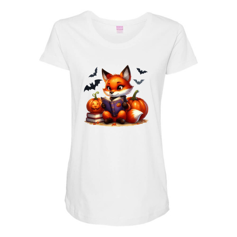 Bat Fox Riding Halloween Day Maternity Scoop Neck T-shirt by risedesignid | Artistshot