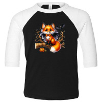 Bat Fox Leaf Cute - Halloween Day Toddler 3/4 Sleeve Tee | Artistshot