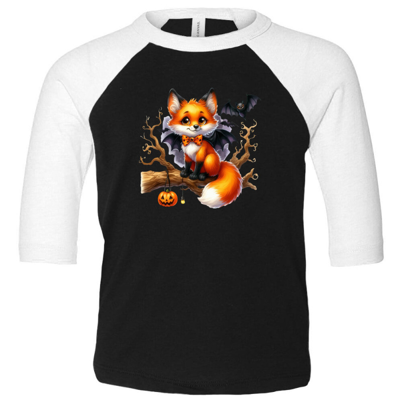 Bat Fox Leaf Cute - Halloween Day Toddler 3/4 Sleeve Tee by risedesignid | Artistshot