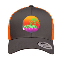 Aloha Hawaii Hawaiian Island Palm Beach Surfboard Sunset Premium Retro Trucker Cap | Artistshot