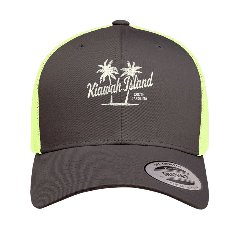 Kiawah Island South Carolina Vintage 70s Palm Trees Graphic Retro Trucker Cap by ValentinoHoover | Artistshot