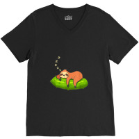 Lazy Sloth & Pickle Lover Cute Graphic V-neck Tee | Artistshot