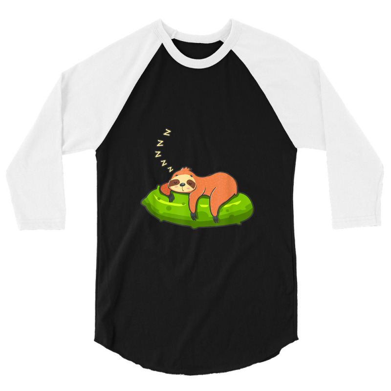 Lazy Sloth & Pickle Lover Cute Graphic 3/4 Sleeve Shirt by ThienThuong | Artistshot