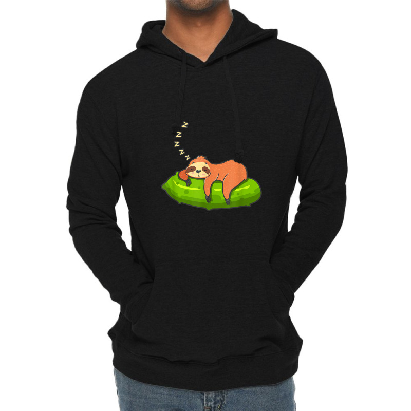 Lazy Sloth & Pickle Lover Cute Graphic Lightweight Hoodie by ThienThuong | Artistshot