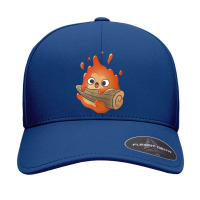 Cute Calcifer Hanging On Wood Seamless Cap | Artistshot