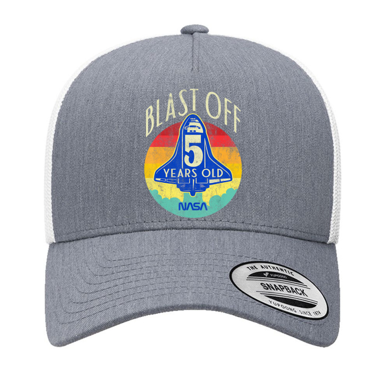 Space Shuttle Blast Off 5th Birthday Retro Portrait Yupoong Trucker Cap by ledo | Artistshot