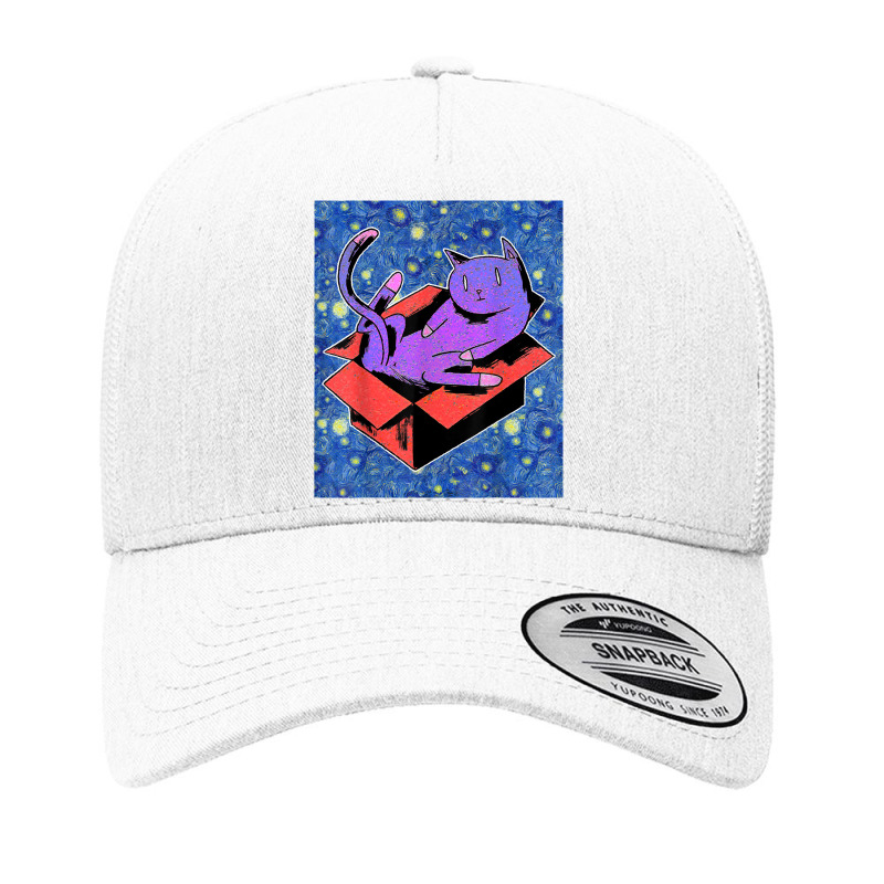 Starry Night Cardboard Box Playing Cat Yupoong Trucker Cap by Sombre | Artistshot