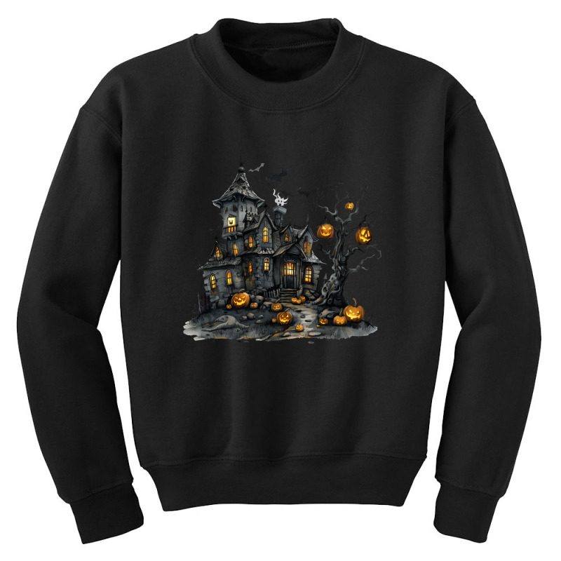 Pumpkin House Scary - Halloween Day Youth Sweatshirt by risedesignid | Artistshot