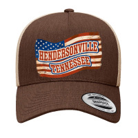 Hendersonville city Tennessee Vintage American Flag Yupoong Trucker Cap | Artistshot