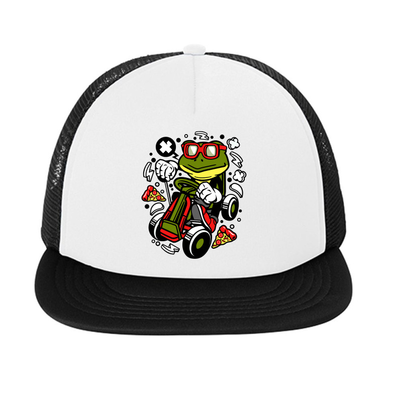 Frog Gokart Racer Foam Snapback hat by bummercaught | Artistshot