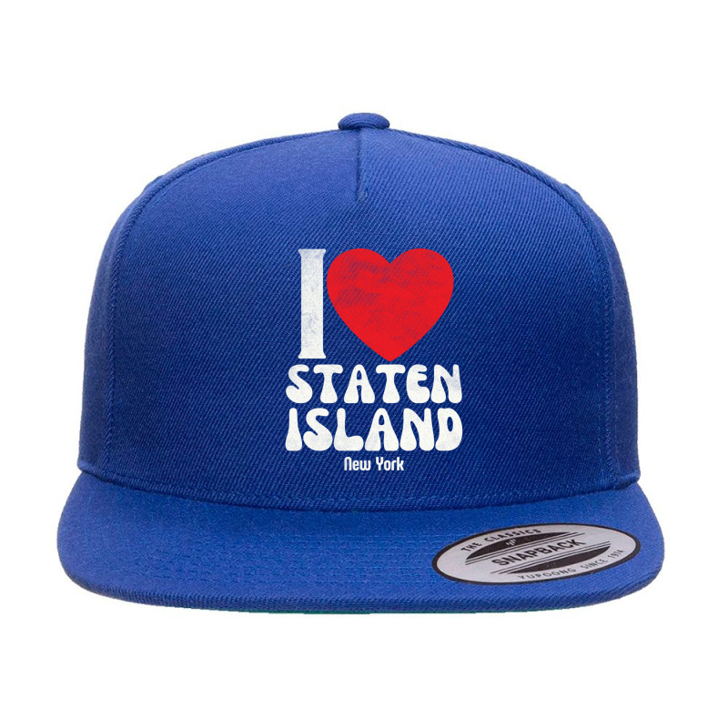 I Love Staten Island Lovers Retro Distressed Pullover Hoodie 5 panel snapback cap by cm-arts | Artistshot