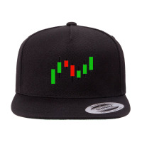 Candlestick Stock Market Graph 5 Panel Snapback Cap | Artistshot