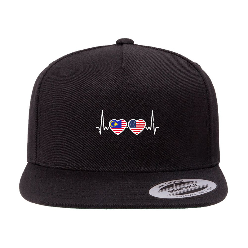 Malaysia Usa Heartbeat Malaysian American Flag Premium T Shirt 5 panel snapback cap by cm-arts | Artistshot