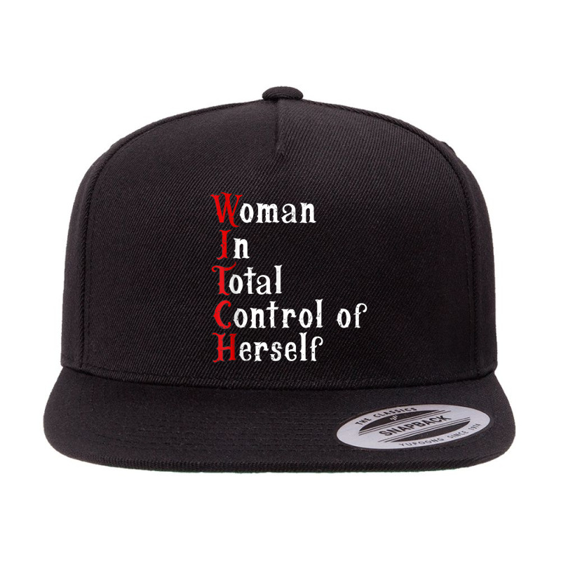 Woman In Total Control Of Herself Funny Halloween Feminist 5 panel snapback cap by Uniform | Artistshot