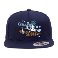 Coming Soon Stork With Black Baby Boy 5 Panel Snapback Cap | Artistshot