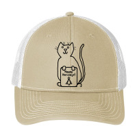 Cute Christmas Cat Says Happy Holidays Line Drawing Pa Trucker Cap | Artistshot