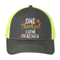 One Thankful Latin Teacher Cute Fall Thanksgiving Pa Trucker Cap | Artistshot