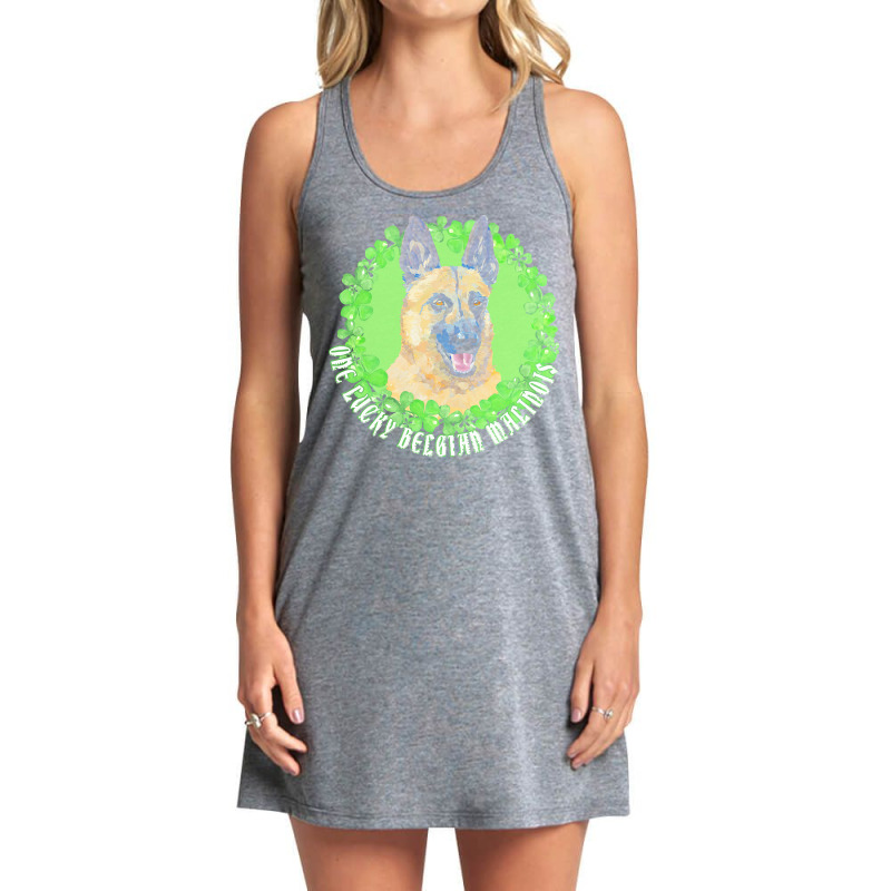 St Patricks Day Gift T  Shirt One Lucky Belgian Malinois Funny St. Pat Tank Dress by magdalena96229 | Artistshot