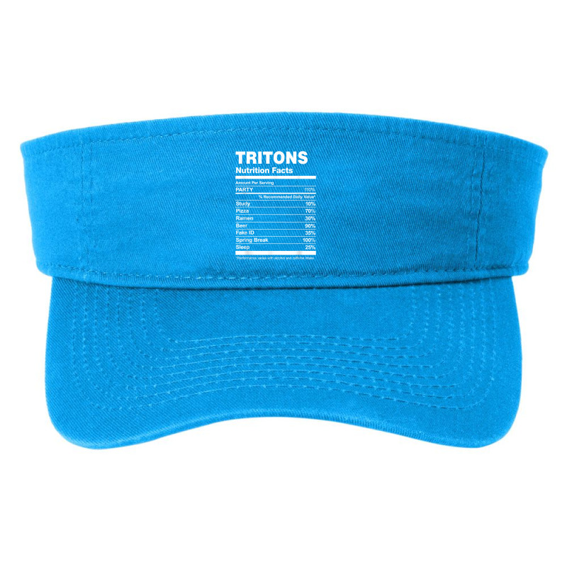 Tritons Nutrition Facts College University T Shirt Fashion Visor by hankeajrippleex5 | Artistshot