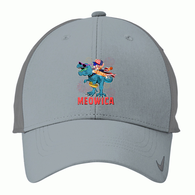 4h Of July Meowica Ca Riding Rex Dinosaur Usa Flag Boys Nike Dri-FIT Cap by cm-arts | Artistshot