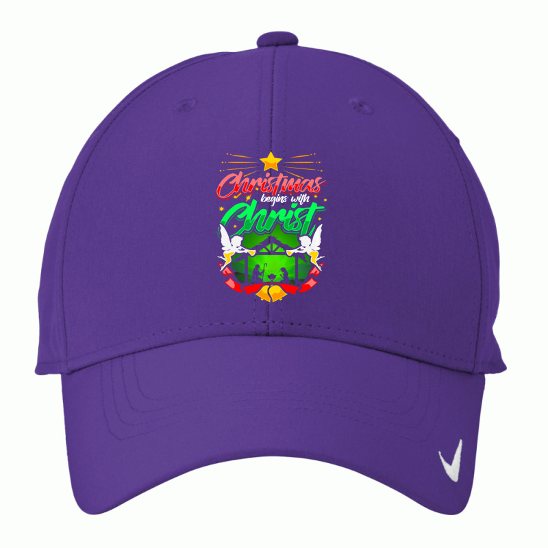 Christmas Begins With Christ Nativity Jesus Manger Nike Dri-FIT Cap by thangdinhsinhelf | Artistshot