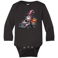 Spooky Gnome Gothic - Halloween Day Long Sleeve Baby Bodysuit | Artistshot