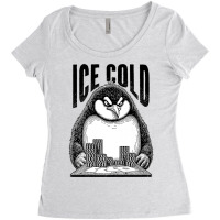 Poker Player Penguin Women's Triblend Scoop T-shirt | Artistshot