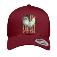 White Rooster Cock Fight Us Flag Retro Trucker Cap | Artistshot