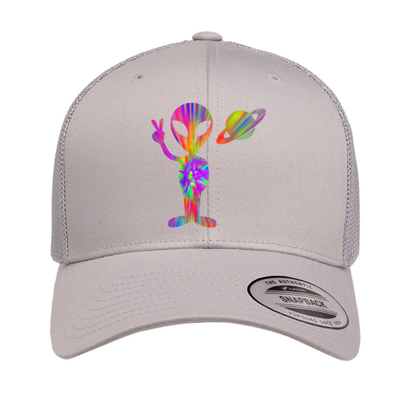 Alien Hippie Saturn Silhouette I Aliens Ufo Roswell Tie Dye Retro Trucker Cap by LynnetteMichele | Artistshot