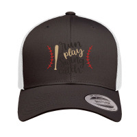 Baseball Game Run Play Swing Catch Retro Trucker Cap | Artistshot