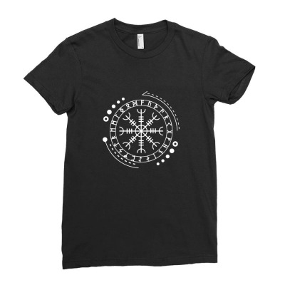 Helm Of Awe Aegishjalmur Norse Pagan Symbol 1 1 Ladies Fitted T-shirt Designed By Tahoeboelat