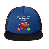 Turkey Pilgrim Pie Thanksgiving Is Calling Decline Or Accept T Shirt Foam Snapback Hat | Artistshot