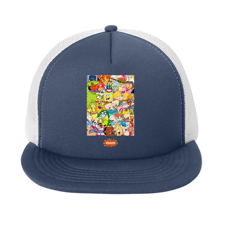 Group Shot Center Square All 90s Characters Foam Snapback hat by cm-arts | Artistshot