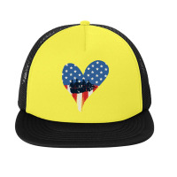 Us Flag Heart Memorial Day Foam Snapback Hat | Artistshot