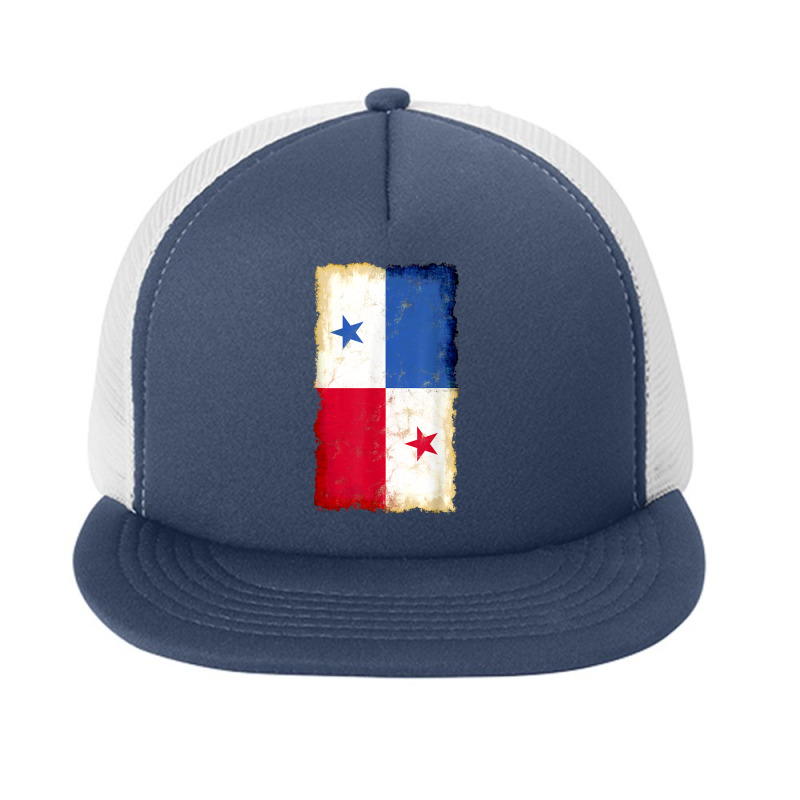 Distressed Panama Flag, National Pride Grunge Style T Shirt Foam Snapback hat by cm-arts | Artistshot