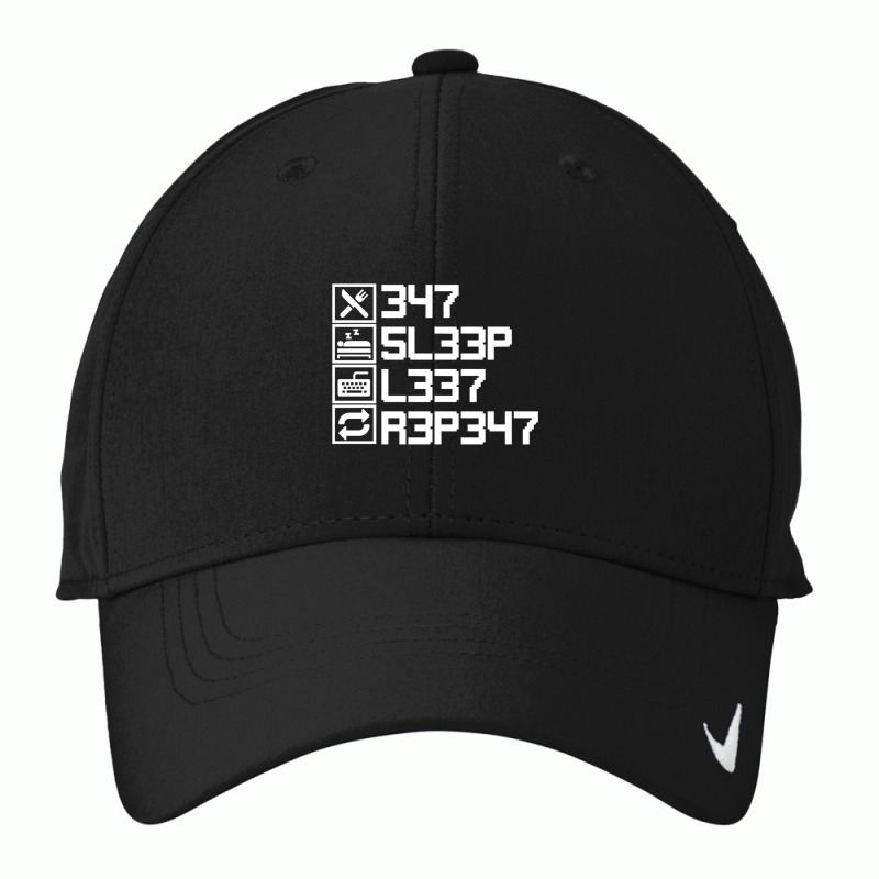 Eat Sleep Leet Repeat Leetcode 1337 L33t Gift Nike Dri-FIT Cap by KEITHSHAPIRO | Artistshot