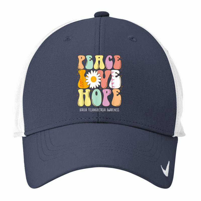 Peace Love Hope Ataxia Telangiectasia Awareness Gift T Shirt Nike Dri-FIT Cap by cm-arts | Artistshot