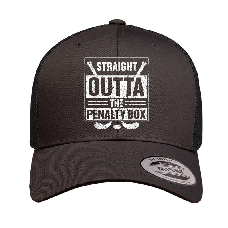 Stright Outta The Penalty Box Ice Hockey Hockey Ice Hockey Retro Trucker Cap by LilyWillis | Artistshot