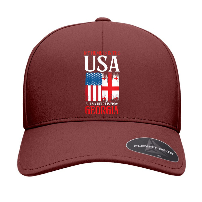 Home Usa Heart From Georgia  Patriotic Georgian Flag Tank Top Seamless Cap by cm-arts | Artistshot