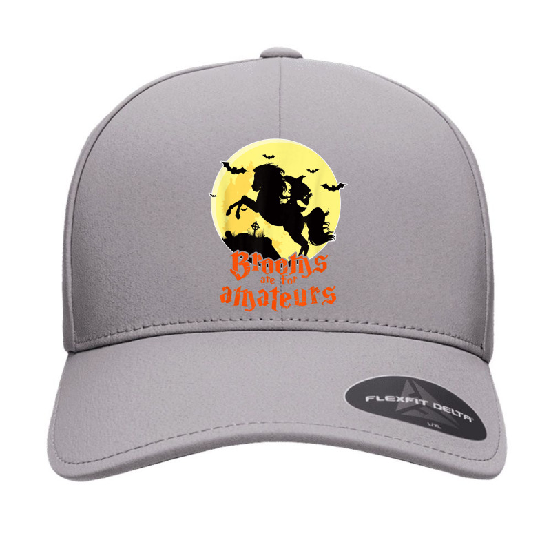 Brooms Are For Amateurs Riding Horse Halloween Gift Seamless Cap by ardylanda | Artistshot