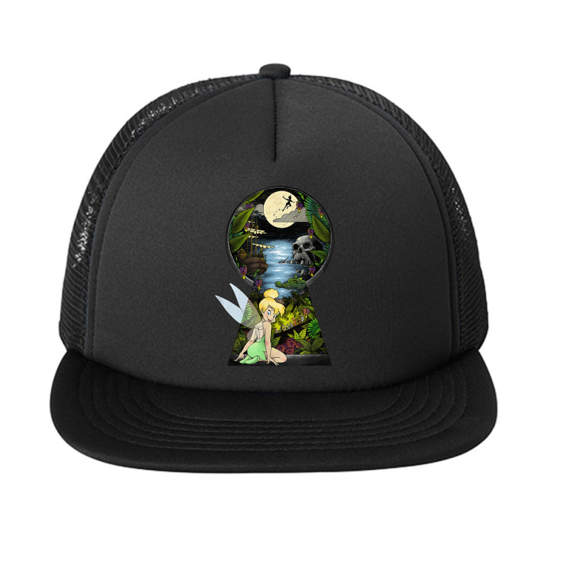 Peter Pan Tinkerbell Keyhole Graphic Foam Snapback hat by althubich | Artistshot