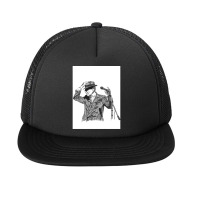 Leonard Cohen Original Hand Drawn Ink Print Foam Snapback Hat | Artistshot