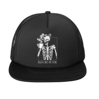 Black Like My Soul - Skeleton Drinking Coffee Foam Snapback Hat | Artistshot