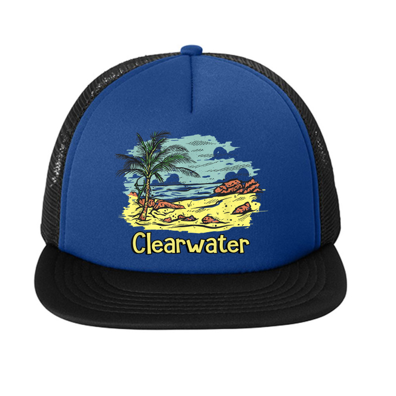 Clearwater Beach Sun Surf Sand Travel Foam Snapback hat by Queens | Artistshot