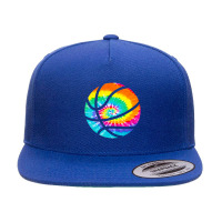 Basketball Tie Dye Rainbow Trippy Hippie 5 Panel Snapback Cap | Artistshot