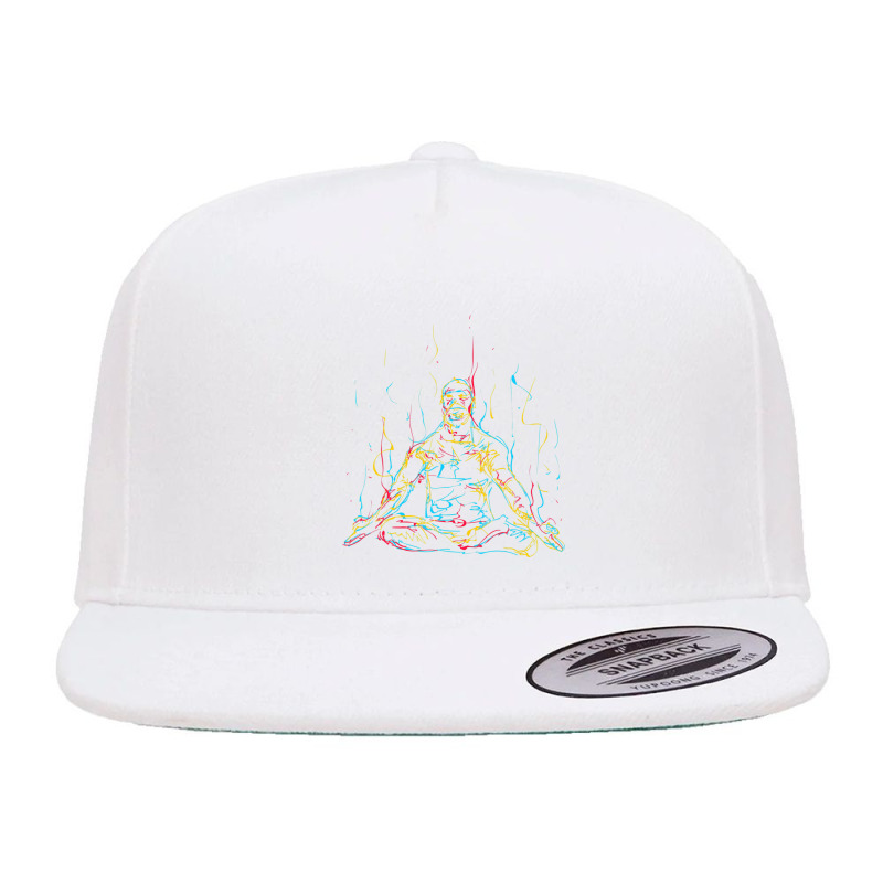 Colorful Abstract Art Meditating Buddha Buddhism 5 panel snapback cap by cm-arts | Artistshot