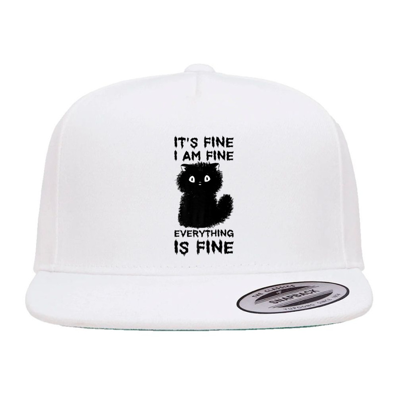 It's Fine I'm Fine Everything Is Fine Stressed Out Black Cat Premium T 5 panel snapback cap by cm-arts | Artistshot