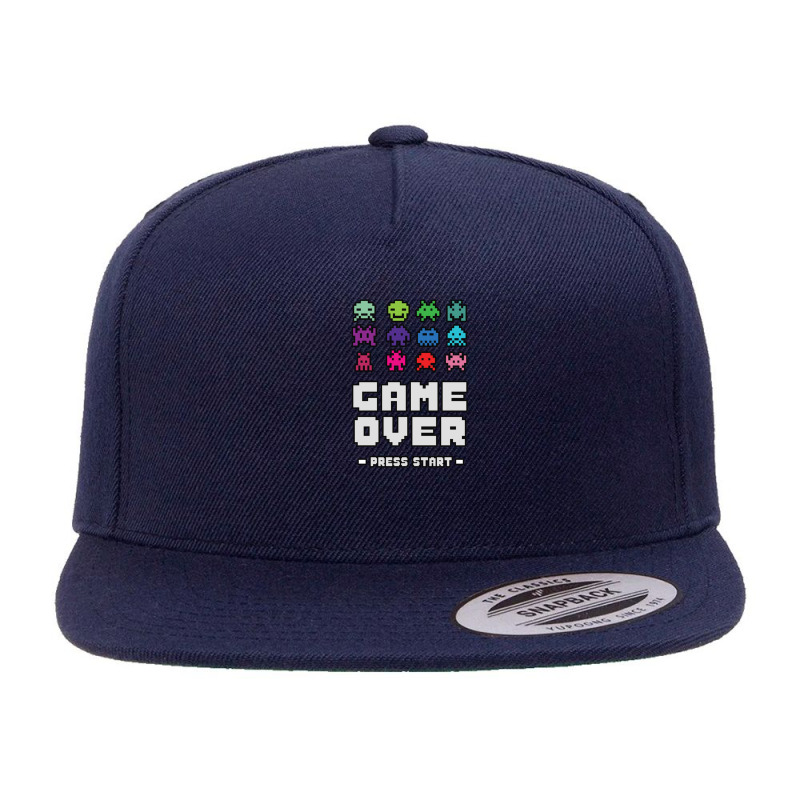 Game Over Press Start Arcade Player Retro Gamer 5 panel snapback cap by saterseim | Artistshot