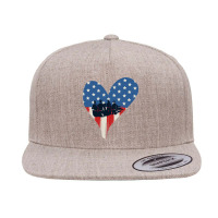 Us Flag Heart Memorial Day 5 Panel Snapback Cap | Artistshot